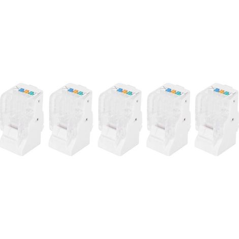 Connecteur RJ11 - CAT3 - 6P4C - AWG22 À 26 - Pour Câblage Téléphonique Fax Vocal - Lot De 5 (1/5)
