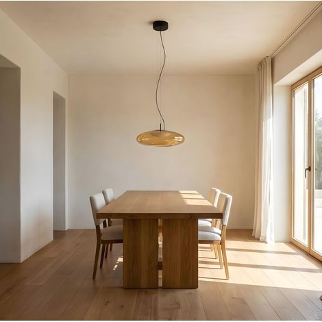 LedsC4 Plat - Pendelleuchte LED 23W und 743lm mit Warmweiß 2700K. Durchmesser 40cm. Gehäuse aus Stahl. Farbe Naranja