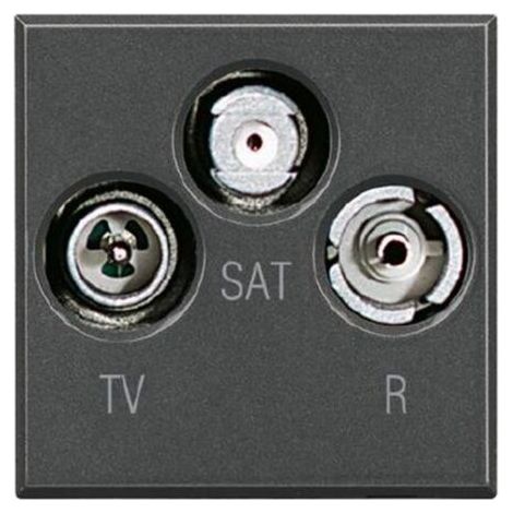 B-Ticino Axolute Modell HS4210D anthrazit abgeleitet TV/RD/SAT Steckdose