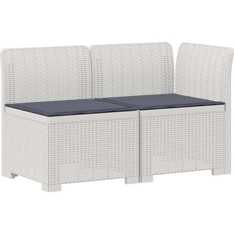 Maison Exclusive - 2-Sitzer Garten-Sofa mit Kissen Rattan-Look PP (1/5)