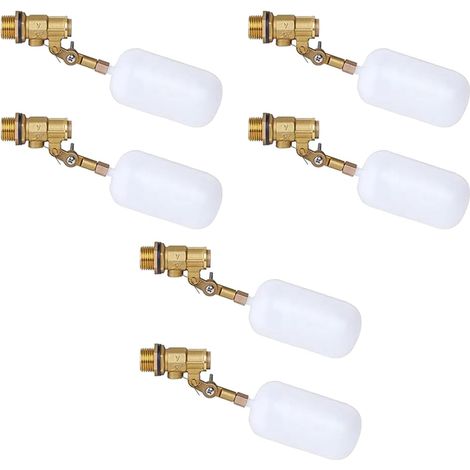 6X Vanne à Flotteur de 1/2 Pouce, Vanne à Flotteur D'Eau pour Remplissage Automatique D'ArrêT de Vanne à Flotteur D'ÉTang, pour RéServoirs de BéTail, Aquariums (1/5)