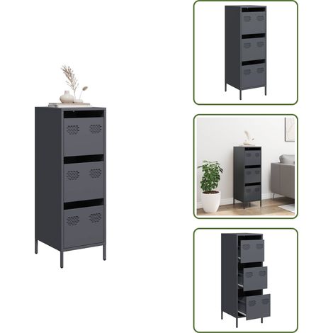 Buffet haut anthracite 39x35x103,5 cm acier - Buffet Haut - Buffets Hauts - Armoire À Livres - Étagère Et Armoire À Livres (1/5)