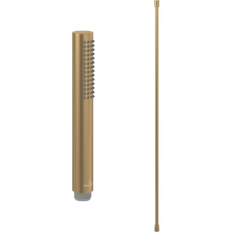 Pommeau de douche VILLEROY & BOCH Verve Showers Stick + Flexible de douche Universal Showers 160 cm Or brossé