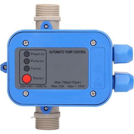 Pressostat de pompe à eau 1,5 bar - 3,0 bar, étanche, réglable, bleu/gris (1/5)