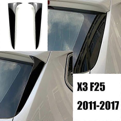 Für BMW X3 F25 2011-2017 Glänzend Schwarz Heckscheibenspoiler Abdeckung Seiten-Canard Luftsplitter Aufkleber Zierleiste Heckscheibenflügel--