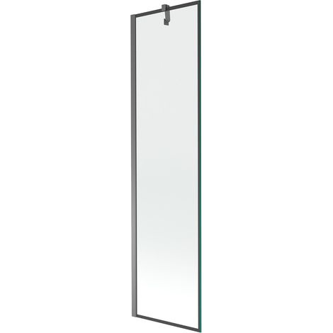 Mexen Next paratia da vasca da bagno a 1 anta 50 x 150 cm, cornice nera, gun metal - 895-050-000-00-70-95 (1/5)