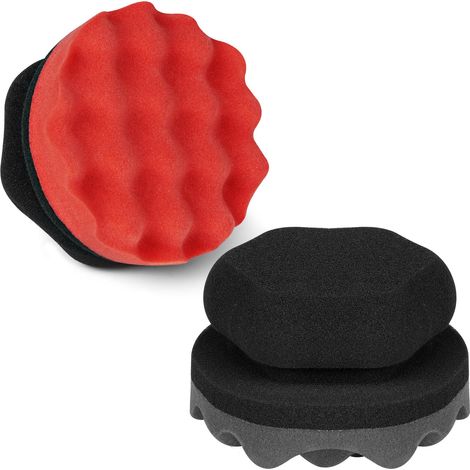 Lot de 2 grands applicateurs de produit lustrant pour pneus avec poignée hexagonale, outil de detailing auto pour appliquer du produit lustrant, produits de nettoyage auto réutilisables après lavage. (1/5)