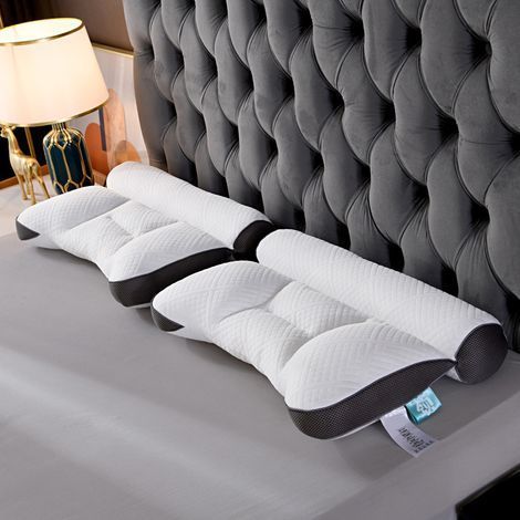 Oreiller ergonomique pour l'apnée du sommeil 40 x 60 cm – Mousse à mémoire de forme – Soutien cervical anti-ronflement – Conception zonée avec soutien renforcé (1/4)