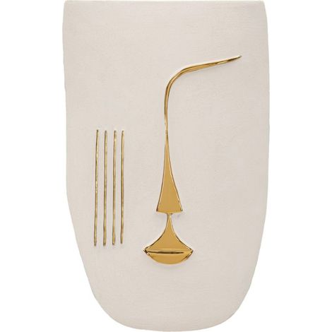 Décoration murale en céramique blanche, 25 x 6,5 x 39,5 cm, Murable Mumbasa (1/5)