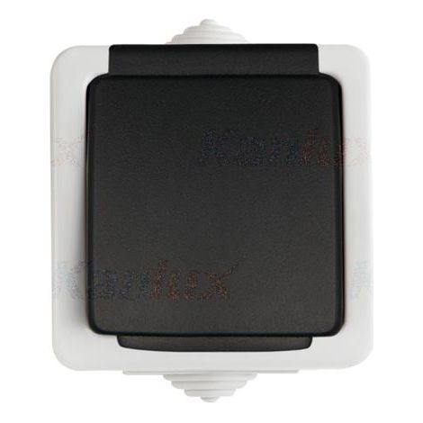 Tekno Hermetische Einzelsteckdose 2P+0 mit Kontaktverschluss 16A 250V grau IP54 25356