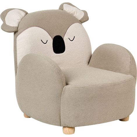 Kids Armchair Koala HERVIK Fabric Taupe