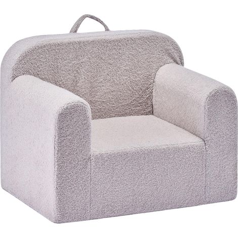 VEVOR Divano per Bambini, Poltrona in Schiuma con Braccioli e Maniglia, Sedia per Bambini Mobile e Lavabile, in Spugna 28D e Peluche per Sala Giochi, Camera da Letto, Soggiorno, Grigio (1/5)
