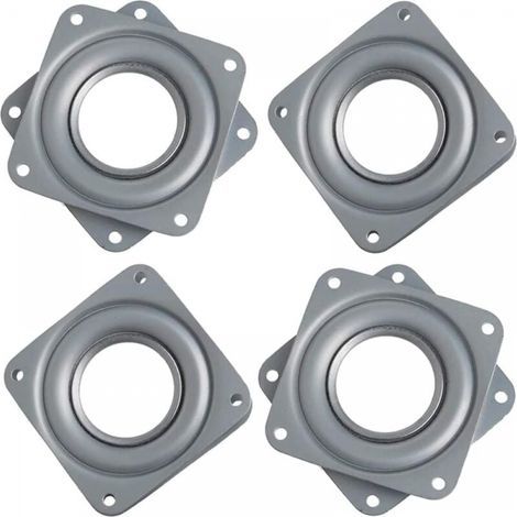 Stück quadratische Drehlager, quadratische flache Drehlager-Drehplatte, Drehteller, Drehlagerplatte für Tisch, Stuhl, Fernseher, Sofa (Silber) (1/5)