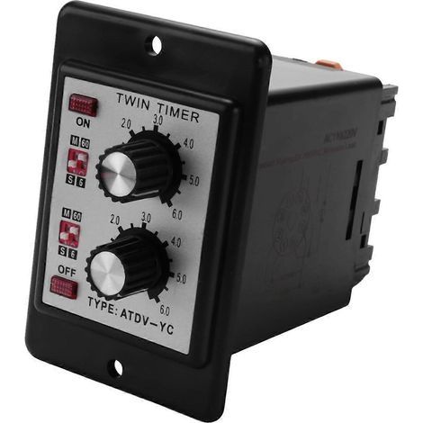 Interrupteur à minuterie double marche/arrêt avec bouton de commande ATDV-YC 6S-60M, carte relais AC 110/220V, alimentation électrique A (1/2)