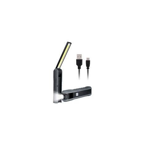 Lampe de travail LED 4 modes Rechargeable, magnétique, lampe de poche USB pour travaux, camping, atelier et urgences