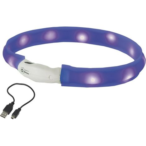 Nobby LED Leuchthalsband Visible breit blau für Hunde mit längerem Fell Hundehalsbänder (1/2)
