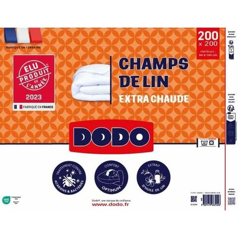 Couette 200x200 cm DODO CHAMPS DE LIN - Chaude - 450G/m² - Couette 1-2 personne-Douce et Chaude -Anti-acariens Antibactériens (1/5)