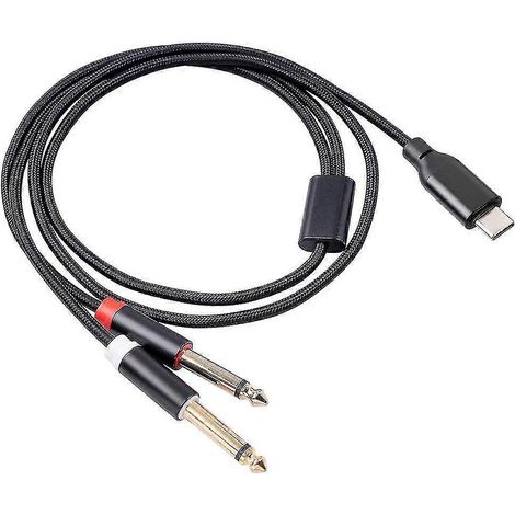 Câble audio stéréo USB-C vers double prise jack 6,35 mm pour smartphone et multimédia (1/5)