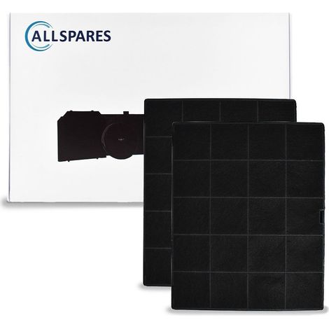 Filtro de carbón AllSpares (2 uds.) para campanas extractoras compatibles con AEG-Electrolux AEG ECFB01 / Airforce AFFCAF16 / Electrolux AEG Zanussi 9029798767 y Novy 508-900758 (237x192x10mm)