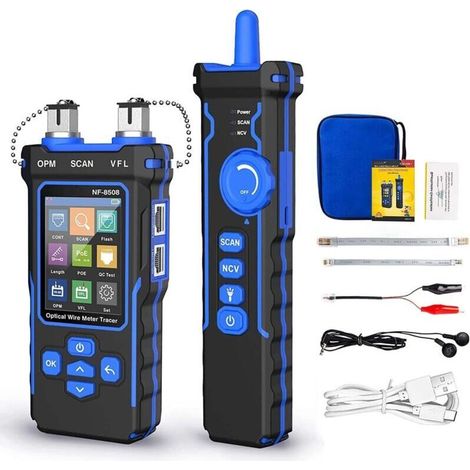 Multifunction PoE network cable tester for Cat5 and Cat6, with OPM/VFL/CONT/SCAN/Illuminate function (1/5)