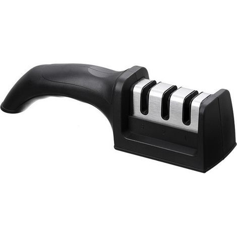 Affûteur de couteaux à 3 fentes pour couteaux de cuisine, outil d'affûtage pour la maison, noir (1/5)