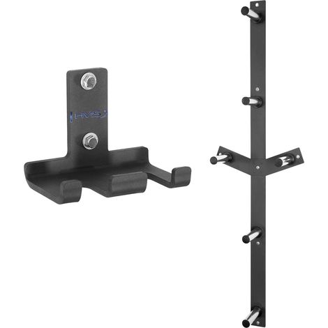 Juego de soportes de pared: soporte para barra y soporte para pesas