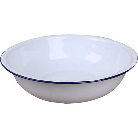 Lavabo en émail épais pour la maison, lavabo en émail blanc, bassine de cuisine pour laver les légumes, bassine pour les pieds (1/5)
