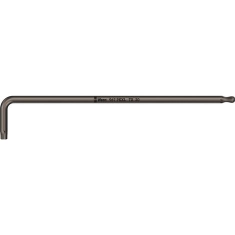 Cle male coudee WERA BlackLaser TORX T20, long, avec tete spherique sur longue branche (1/3)
