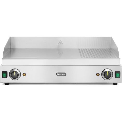 Grill rainuré 1/3 Profi Line 2/3 lisse 1/3 rainuré 230V/3500W 720x530x(H)250 mm - Hendi
