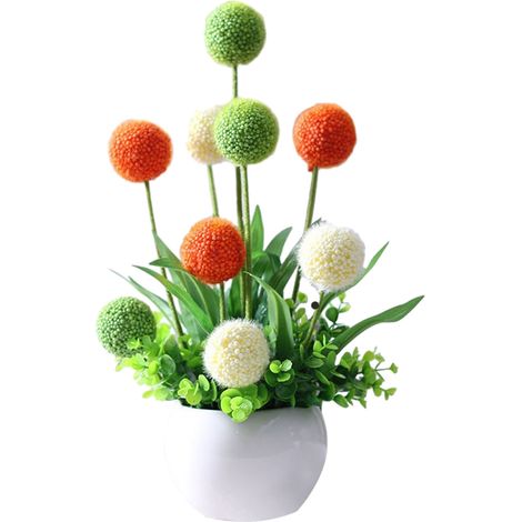 Boule Florale Artificielle - Pot Céramique - Décoration Intérieure pour Noël et Nouvel An - 40 x 12 cm - Multicolore (1/5)