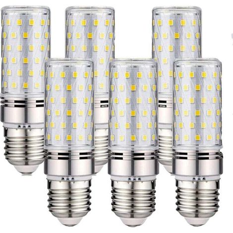 Lot de 6 ampoules LED E27 -16 W Blanc froid 6000 K 1600 lm (équivalent à une ampoule halogène de 150 W) AC 200-240 V, non dimmable, grand culot à visser E27 LED, angle de faisceau 360°