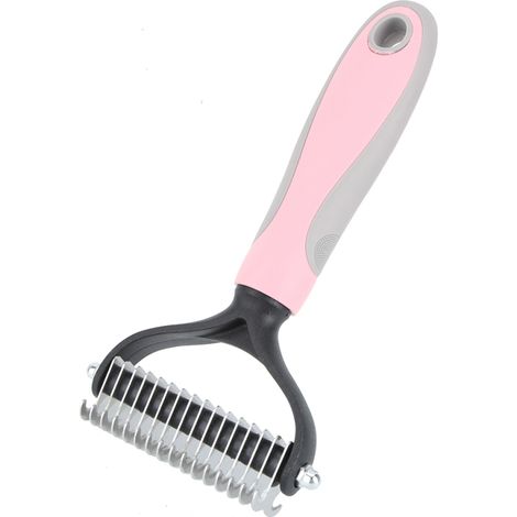 Entwirrungskamm für Hunde und Katzen, zur Fellpflege und täglichen Reinigung, große Größe (rosa)