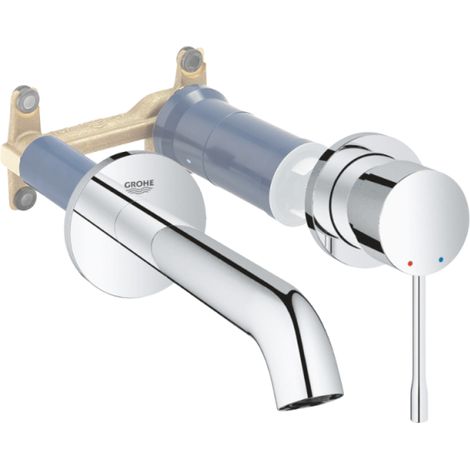 Grohe Essence Mezclador de lavabo de pared - Talla M - Cromo + cuerpo empotrado (1/5)