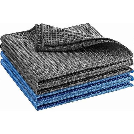 Hochwertige Carbon-Mikrofasertücher für die professionelle Reinigung und Politur von Fenstern und Spiegeln, mit einer außergewöhnlichen Kombination aus blauen und grauen Fasern (40 Stück)