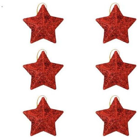 100 mini étoiles pour décorations de sapin de Noël, décorations de Noël, fournitures de fête de Noël à faire soi-même (Rouge)