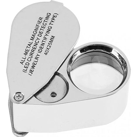 40X Stainless Steel Portable Folding LED Lamp Magnifier Jewelry Antique Diamond Jade Identification Collection Seniors Jewelers Collectors (1/5)