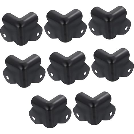 8 protège-coins décoratifs, métal, noir, pour quincaillerie (1/5)