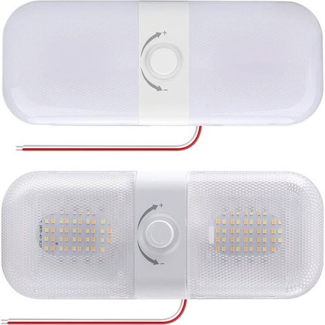 Adecuado luz techo LED 12v autocaravana, lámparas LED 12v interruptor memoria, luz blanca, amarilla cálida, autocaravana (2 piezas) [Clase uno] (1/5)