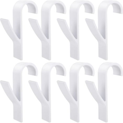 Lot de 8 crochets pour sèche-serviettes, crochets blancs