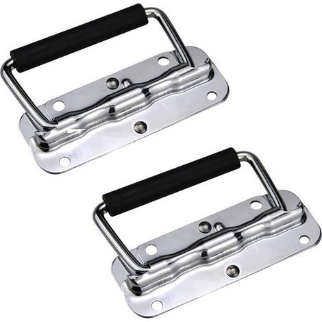2 Pcs Poignées Pliantes 120mm Poignée de Traction Encastrable en Acier Inoxydable pour Flight Case Boîte à Outils (1/5)