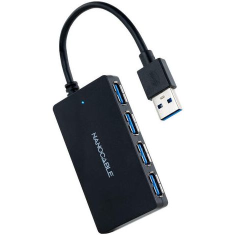 Hub USB 3.0 Nanocable 10.16.4403/ 4 Puertos USB/ Negro (1/2)