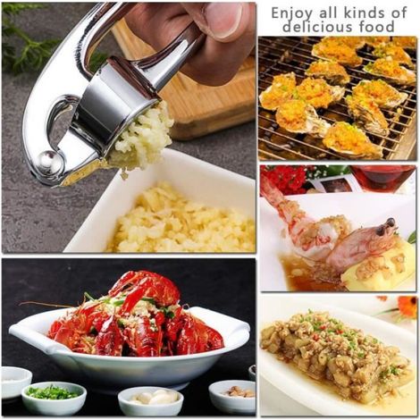 Hachoir de cuisine avec une bonne prise en main,presse facile à nettoyer,outils de broyeur à bascule- Argent[A486] (1/4)