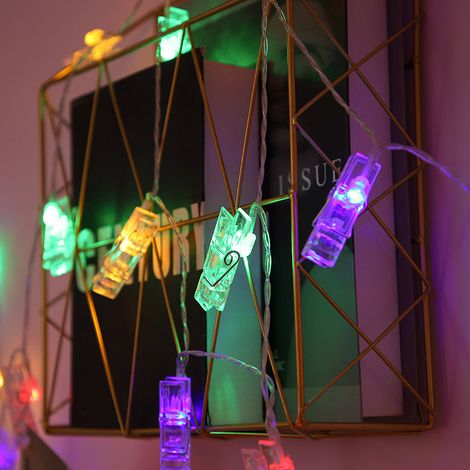 Guirlande lumineuse féérique à piles avec pince photo LED (20/40 LED) (1/5)