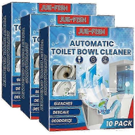 3 comprimés nettoyants pour cuvette de toilettes, nettoyants automatiques pour réservoir de toilettes (1/4)