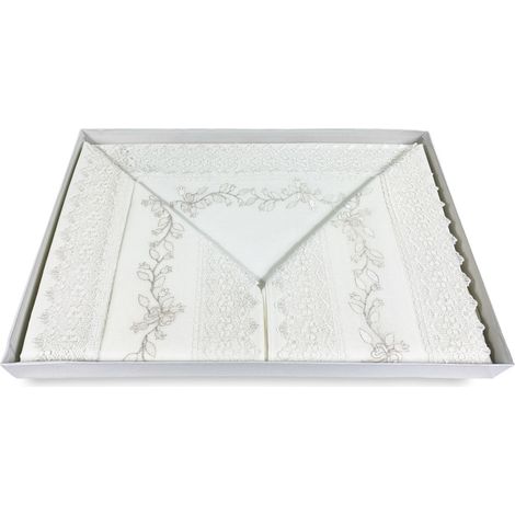DRAP Avec DENTELLE MACRAMÉ DOUBLE CRÈME Made in Italy IDEA BRIDE