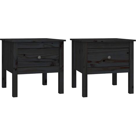 Maison Exclusive - Beistelltische 2 Stk. Schwarz 50x50x49 cm Mass (1/5)