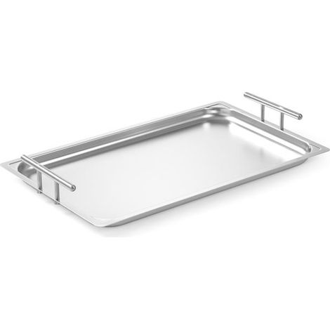 Stapelbares Serviertablett aus Stahl mit Griffen GN 1/1