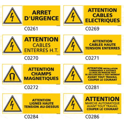 Panneau et Pictogrammes Signalisation danger électrique - C0289 - 350 x 125 mm (1/2)