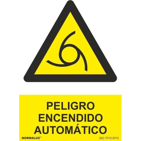 Señal Peligro Encendido Automático SEKURECO                         100 x 150 mm                          ADHESIVOS DE VINILO (1/2)