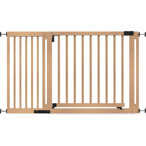 Safetots Wooden Elegance Gate, Natural, 135cm - 143cm, Pressure Fit Safety Gate, 73cm Extra Wide Doorway, Easy Installation